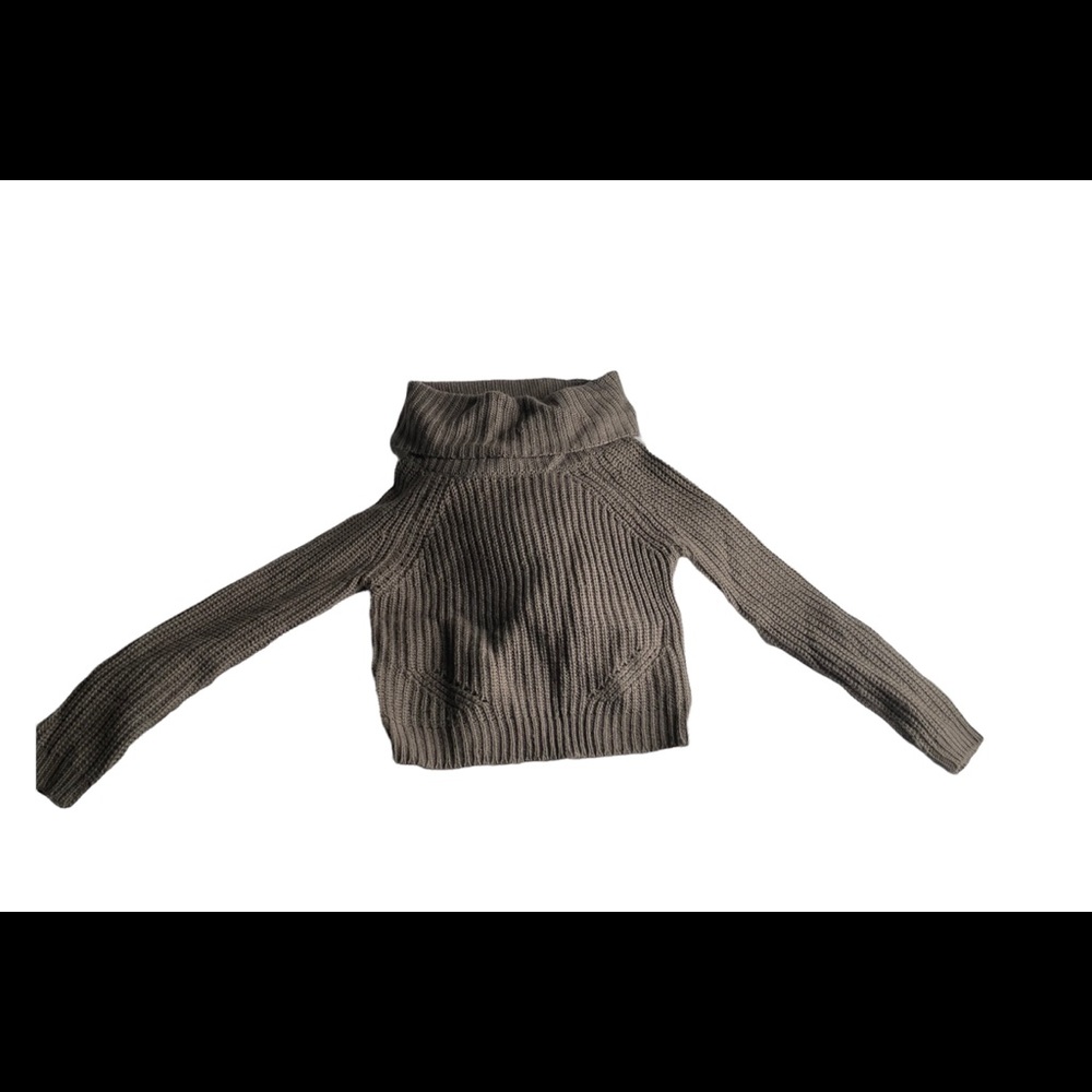 Taupe turtleneck knit sweater